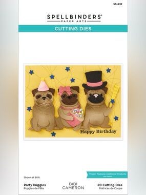 Spellbinders Cutting Dies By Bibi Cameron Party Puggles (Missing Pcs See Notes)